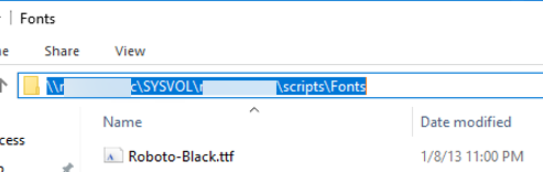 copy font files to share folder