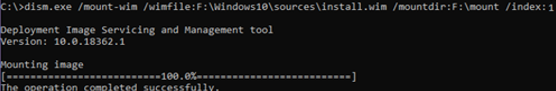 dism moun-wim install.wim