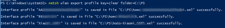 Export WiFi Profiles using NetSh Wlan