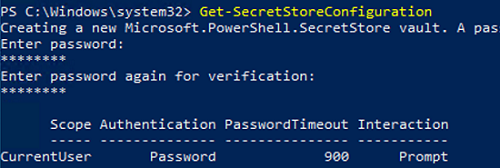 Get-SecretStoreConfiguration powershell