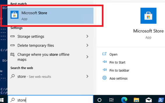 microsoft store app appeared on windows 10 start menu