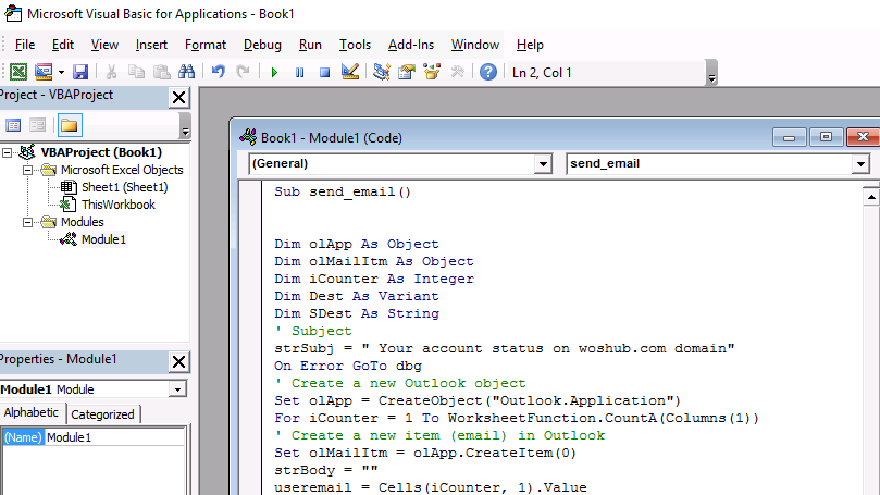 vba macro to send email to the list of of recipients in excel spreadsheet