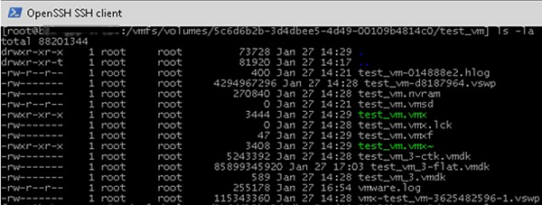 vmware vm file on vmfs datastore