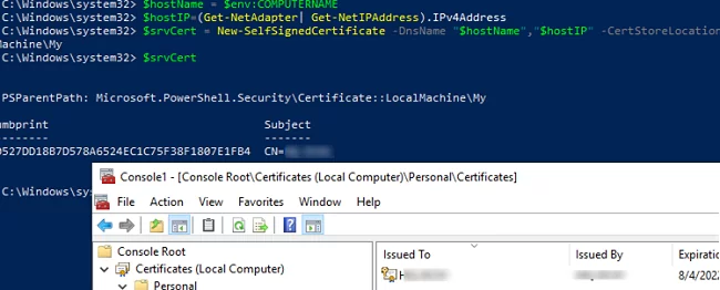 generate a self-signed ssl certificate using powershell