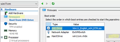 hyper-v vm boot priority