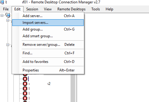 import rdp server list to the rdcman