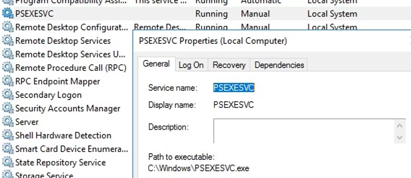 PSEXESVC service