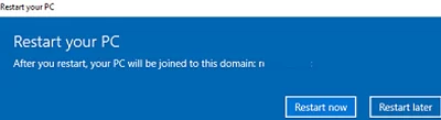 restart your PC to compleate domain join