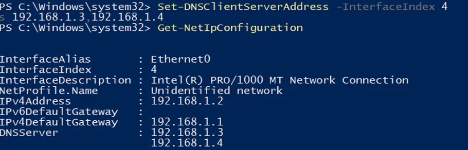 Set-DnsClientServerAddress