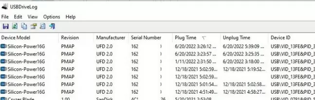 usbdrivelog nirsoft: show usb drive connection history